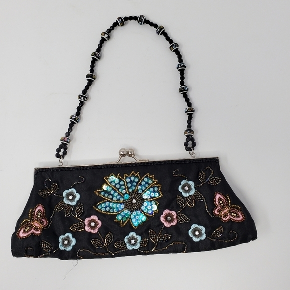 Cato Embellished Beaded Sequin Clutch - Picture 1 of 15